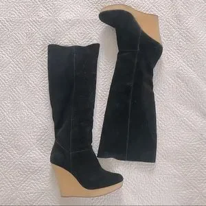 Urban Outfitters Shoes Chunky Black Leather Suede Platform